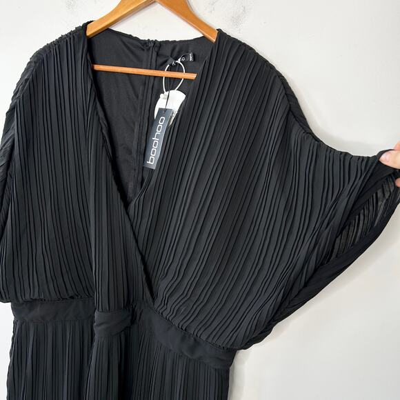 BOOHOO Midi Dress Womens Size 22 Pleated Special Occasion Event Party Holiday - Picture 5 of 11